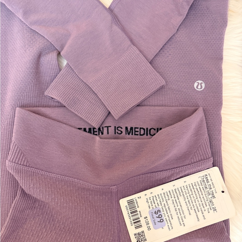 lululemon athletica Keep the Heat Thermal HR Tight 28" Size2 purple ash